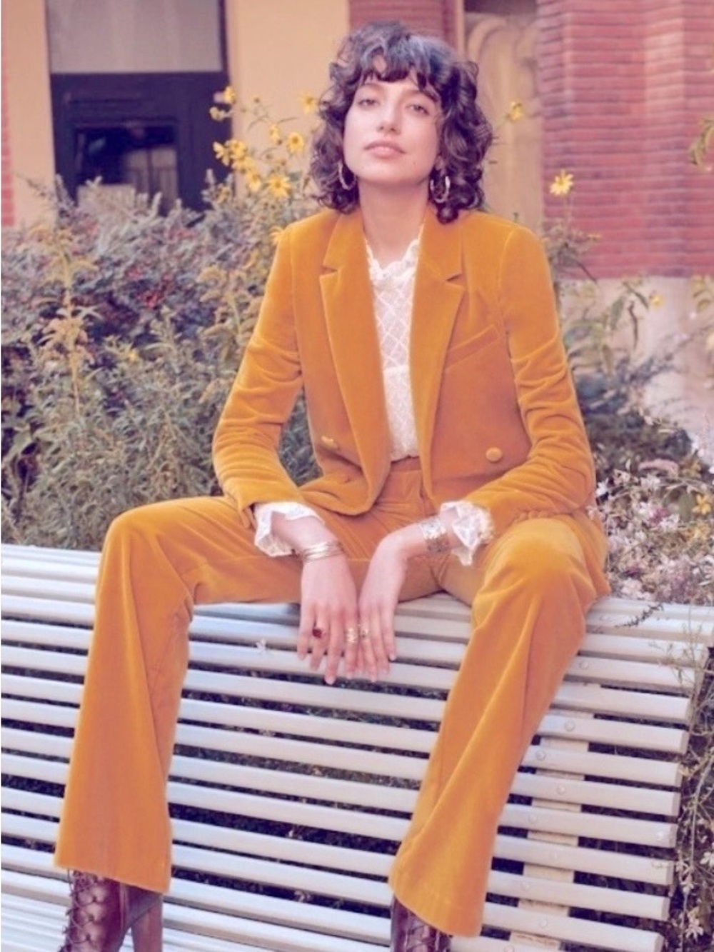 Sezane Pantalon Ferdinand Velours Mıel NWT - Picture 2 of 9